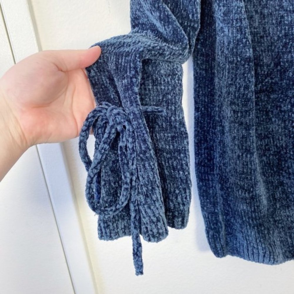 LC Lauren Conrad Navy Blue Chenille Knit Sweater - Picture 8 of 11